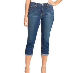 Nine West Dark Indigo Wash Chrystie Capri Jeans 6